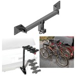 Trailer Hitch w/ 4 Bike Rack For 18-24 Audi Q5 SQ5 All Styles Approved for Recreational & Offroad Use Carrier for Adult Woman or Child Bicycles Foldable