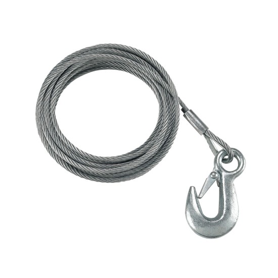 Fulton 25 Foot Winch Cable w/ Hook 3/16" Diameter 4200 lbs