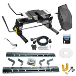 For 1997-2003 Ford F-150 Industry Standard Semi-Custom Above Bed Rail Kit + 16K Fifth Wheel + Square Slider + In-Bed Wiring + King Pin Lock + Base Rail Lock + 10" Lube Plate + Fifth Wheel Cover + Lube (For 6-1/2' or Shorter Bed, Styleside, Except Sup