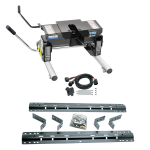 For 1997-2003 Ford F-150 Industry Standard Semi-Custom Above Bed Rail Kit + 16K Fifth Wheel + Round Tube Slider + In-Bed Wiring (For 6-1/2' or Shorter Bed, Styleside, Except SuperCrew, w/o Factory Puck System Models) By Reese