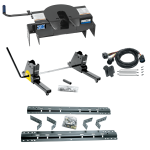 For 1975-1996 Ford F-150 Industry Standard Semi-Custom Above Bed Rail Kit + 20K Fifth Wheel + Square Slider + In-Bed Wiring (For 6-1/2' or Shorter Bed, w/o Factory Puck System Models) By Reese