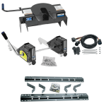 For 1997-2003 Ford F-150 Industry Standard Semi-Custom Above Bed Rail Kit + 20K Fifth Wheel + Round Tube Slider + In-Bed Wiring (For 6-1/2' or Shorter Bed, Styleside, Except SuperCrew, w/o Factory Puck System Models) By Reese