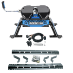 For 2008-2016 Ford F-450 Super Duty Industry Standard Semi-Custom Above Bed Rail Kit + Reese M5 20K Fifth Wheel + In-Bed Wiring (For 6-1/2' and 8 foot Bed, Except Cab & Chassis, w/o Factory Puck System Models) By Reese