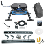 For 1997-2003 Ford F-150 Industry Standard Semi-Custom Above Bed Rail Kit + Reese M5 20K Fifth Wheel + In-Bed Wiring + King Pin Lock + Base Rail Lock + 10" Lube Plate + Fifth Wheel Cover + Lube (For 6-1/2' and 8 foot Bed, Styleside, Except SuperCrew,