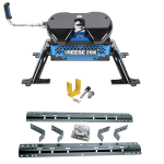 For 1997-1999 Ford F-350 Industry Standard Semi-Custom Above Bed Rail Kit + Reese M5 20K Fifth Wheel + King Pin Lock (For 5'8 or Shorter Bed (Sidewinder Required), Styleside, w/o Factory Puck System Models) By Reese