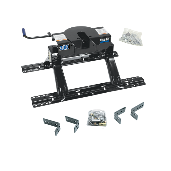 For 2007-2016 Chevrolet Silverado 3500 HD Industry Standard Semi-Custom Above Bed Rail Kit + 20K Fifth Wheel (For 5'8 or Shorter Bed (Sidewinder Required), Except w/OEM HD Towing Prep Package, w/o Factory Puck System Models) By Reese