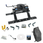 For 1997-2003 Ford F-150 Industry Standard Semi-Custom Above Bed Rail Kit + 20K Fifth Wheel + King Pin Lock + Base Rail Lock + 10" Lube Plate + Fifth Wheel Cover + Lube (For 6-1/2' and 8 foot Bed, Styleside, Except SuperCrew, w/o Factory Puck System 