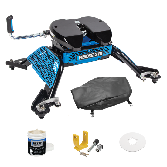 For 2014-2024 RAM 3500 M5 Fifth Wheel Hitch 27K Talon Jaw Complete System For Models w/ Factory Puck System + King Pin Lock + 10" Lube Plate + Fifth Wheel Cover + Lube (For w/Factory or Reese Elite Puck System Models) By Reese