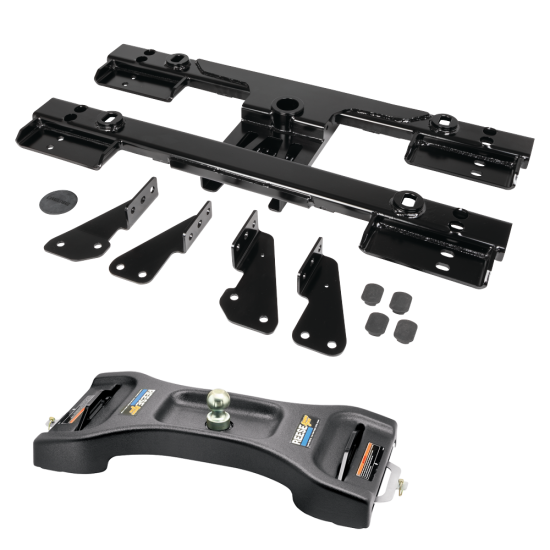 For 2020-2024 GMC Sierra 3500 HD Elite Series Fifth Wheel Hitch Mounting System Rail Kit + Elite Gooseneck For Models w/o Factory Puck System (For 6-1/2' and 8 foot Bed, w/o Factory Puck System Models) By Reese