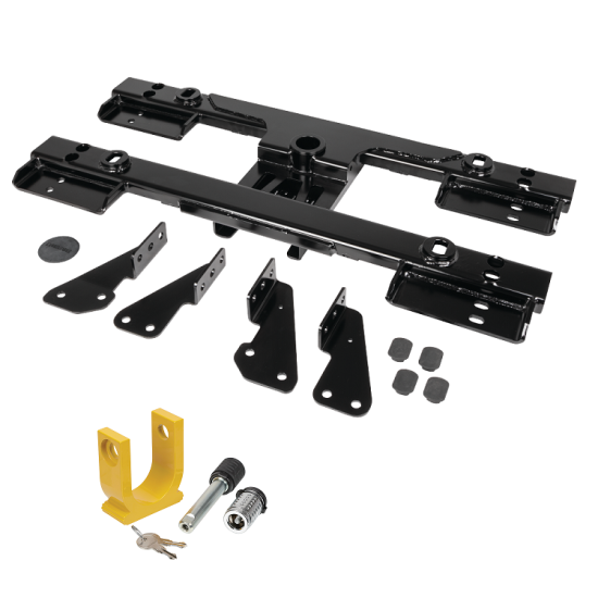 For 2020-2024 Chevrolet Silverado 3500 HD Elite Series Fifth Wheel Hitch Mounting System Rail Kit For Models w/o Factory Puck System + King Pin Lock (For 6-1/2' and 8 foot Bed, w/o Factory Puck System Models) By Reese