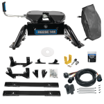 For 2020-2024 GMC Sierra 1500 Custom Reese Max Duty Underbed Rail Kit Power Puck System + 14K Fifth Wheel + In Bed Wiring + King Pin Lock + 10" Lube Plate + Fifth Wheel Cover + Lube (For All Styles, w/o Factory Puck System Models) By Reese