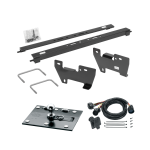 For 2002-2008 Dodge Ram 1500 Fold Down Plate Underbed Gooseneck Hitch + 7-Way In-Bed Wiring (Excludes: Mega Cab, w/o Factory Puck System Models) By Draw-Tite