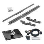 For 2011-2019 GMC Sierra 3500 HD Fold Down Plate Underbed Gooseneck Hitch + 7-Way In-Bed Wiring (Excludes: w/OEM HD Towing Prep Package, w/o Factory Puck System Models) By Draw-Tite