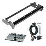 For 2015-2023 Ford F-150 Fold Down Plate Underbed Gooseneck Hitch + 7-Way In-Bed Wiring (Excludes: Raptor, w/o Factory Puck System Models) By Draw-Tite