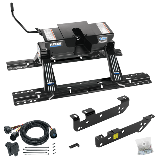 For 2011-2016 Ford F-250 Super Duty Custom Industry Standard Above Bed Rail Kit + 16K Fifth Wheel + In-Bed Wiring (For 5'8 or Shorter Bed (Sidewinder Required), Except Cab & Chassis, w/o Factory Puck System Models) By Reese