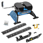 For 2011-2016 Ford F-450 Super Duty Custom Industry Standard Above Bed Rail Kit + Reese M5 27K Fifth Wheel + King Pin Lock (For 5'8 or Shorter Bed (Sidewinder Required), Except Cab & Chassis, w/o Factory Puck System Models) By Reese