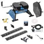 For 2014-2018 RAM 2500 Custom Industry Standard Above Bed Rail Kit + Reese M5 27K Fifth Wheel + In-Bed Wiring + King Pin Lock + Base Rail Lock + 10" Lube Plate + Fifth Wheel Cover + Lube (For 6-1/2' and 8 foot Bed, w/o Factory Puck System Models) By 