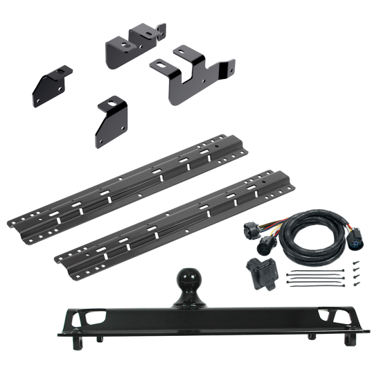 For 2014-2018 RAM 2500 Custom Industry Standard Above Bed Rail Kit + 25K Pro Series Gooseneck Hitch + In-Bed Wiring (For 5'8 or Shorter Bed (Sidewinder Required), w/o Factory Puck System Models) By Reese