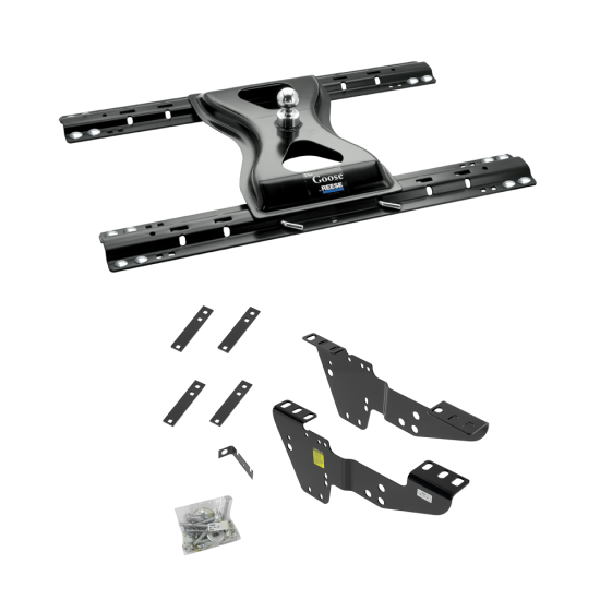 For 2001-2006 GMC Sierra 3500 Custom Industry Standard Above Bed Rail Kit + 25K Reese Gooseneck Hitch (For 5'8 or Shorter Bed (Sidewinder Required), w/o Factory Puck System Models) By Reese