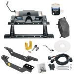 For 2011-2019 Chevrolet Silverado 3500 HD Custom Industry Standard Above Bed Rail Kit + 16K Fifth Wheel + In-Bed Wiring + King Pin Lock + Base Rail Lock + 10" Lube Plate + Fifth Wheel Cover + Lube (For 6-1/2' and 8 foot Bed, Except w/OEM HD Towing Pr