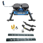 For 2011-2019 Chevrolet Silverado 3500 HD Custom Industry Standard Above Bed Rail Kit + Reese M5 20K Fifth Wheel + King Pin Lock (For 5'8 or Shorter Bed (Sidewinder Required), Except w/OEM HD Towing Prep Package, w/o Factory Puck System Models) By Reese