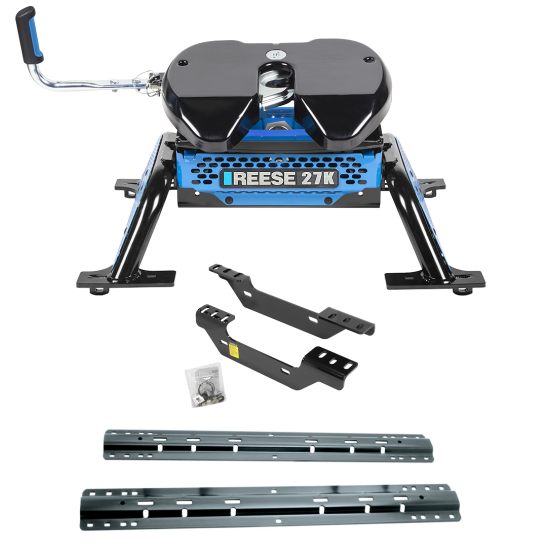 For 2011-2019 Chevrolet Silverado 2500 HD Custom Industry Standard Above Bed Rail Kit + Reese M5 27K Fifth Wheel (For 5'8 or Shorter Bed (Sidewinder Required), Except w/OEM HD Towing Prep Package, w/o Factory Puck System Models) By Reese