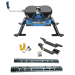 For 2011-2019 Chevrolet Silverado 3500 HD Custom Industry Standard Above Bed Rail Kit + Reese M5 27K Fifth Wheel + King Pin Lock (For 5'8 or Shorter Bed (Sidewinder Required), Except w/OEM HD Towing Prep Package, w/o Factory Puck System Models) By Reese