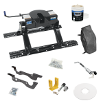 For 2017-2022 Ford F-250 Super Duty Custom Industry Standard Above Bed Rail Kit + 20K Fifth Wheel + King Pin Lock + Base Rail Lock + 10" Lube Plate + Fifth Wheel Cover + Lube (For 5'8 or Shorter Bed (Sidewinder Required), Except Dual Rear Wheel or Ca