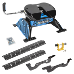 For 2017-2022 Ford F-350 Super Duty Custom Industry Standard Above Bed Rail Kit + Reese M5 27K Fifth Wheel + King Pin Lock (For 5'8 or Shorter Bed (Sidewinder Required), Except Dual Rear Wheel or Cab & Chassis, w/o Factory Puck System Models) By Reese