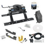 For 2004-2014 Ford F-150 Custom Industry Standard Above Bed Rail Kit + 20K Fifth Wheel + In-Bed Wiring + King Pin Lock + Base Rail Lock + 10" Lube Plate + Fifth Wheel Cover + Lube (For 6-1/2' and 8 foot Bed, w/o Factory Puck System Models) By Reese