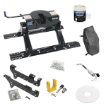 For 1999-2010 Ford F-250 Super Duty Custom Industry Standard Above Bed Rail Kit + 20K Fifth Wheel + King Pin Lock + Base Rail Lock + 10" Lube Plate + Fifth Wheel Cover + Lube (For 6-1/2' and 8 foot Bed, Except Cab & Chassis, w/o Factory Puck Syst