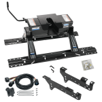 For 1999-2010 Ford F-350 Super Duty Custom Industry Standard Above Bed Rail Kit + 16K Fifth Wheel + In-Bed Wiring (For 5'8 or Shorter Bed (Sidewinder Required), Except Cab & Chassis, w/o Factory Puck System Models) By Reese