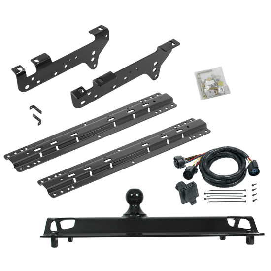 For 1999-2010 Ford F-250 Super Duty Custom Industry Standard Above Bed Rail Kit + 25K Pro Series Gooseneck Hitch + In-Bed Wiring (For 5'8 or Shorter Bed (Sidewinder Required), Except Cab & Chassis, w/o Factory Puck System Models) By Reese