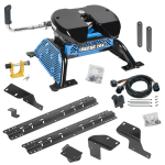 For 2007-2021 Toyota Tundra Custom Industry Standard Above Bed Rail Kit + Reese M5 20K Fifth Wheel + In-Bed Wiring + King Pin Lock (For 6-1/2' and 8 foot Bed, w/o Factory Puck System Models) By Reese