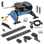 For 2007-2021 Toyota Tundra Custom Industry Standard Above Bed Rail Kit + Reese M5 27K Fifth Wheel + In-Bed Wiring + King Pin Lock (For 5'8 or Shorter Bed (Sidewinder Required), w/o Factory Puck System Models) By Reese