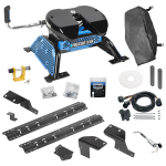 For 2007-2021 Toyota Tundra Custom Industry Standard Above Bed Rail Kit + Reese M5 27K Fifth Wheel + In-Bed Wiring + King Pin Lock + Base Rail Lock + 10" Lube Plate + Fifth Wheel Cover + Lube (For 5'8 or Shorter Bed (Sidewinder Required), w/o Factory