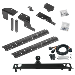 For 2007-2021 Toyota Tundra Custom Industry Standard Above Bed Rail Kit + 25K Pro Series Gooseneck Hitch + In-Bed Wiring (For 5'8 or Shorter Bed (Sidewinder Required), w/o Factory Puck System Models) By Reese