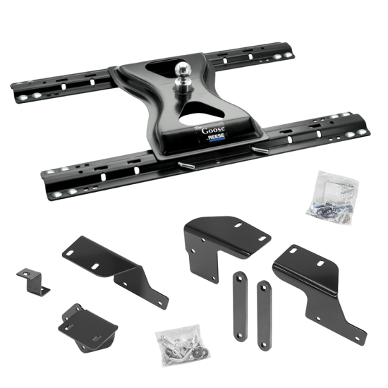 For 2007-2021 Toyota Tundra Custom Industry Standard Above Bed Rail Kit + 25K Reese Gooseneck Hitch (For 5'8 or Shorter Bed (Sidewinder Required), w/o Factory Puck System Models) By Reese