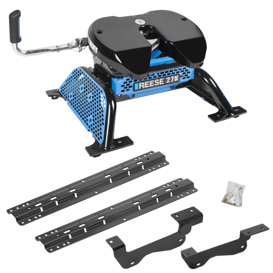 For 2015-2020 Ford F-150 Custom Industry Standard Above Bed Rail Kit + Reese M5 27K Fifth Wheel (For 5'8 or Shorter Bed (Sidewinder Required), Except Raptor, w/o Factory Puck System Models) By Reese