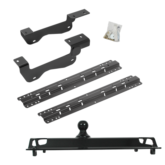 For 2015-2020 Ford F-150 Custom Industry Standard Above Bed Rail Kit + 25K Pro Series Gooseneck Hitch (For 6-1/2' and 8 foot Bed, Except Raptor, w/o Factory Puck System Models) By Reese