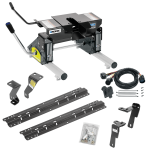 For 2010-2012 Dodge Ram 2500 Custom Industry Standard Above Bed Rail Kit + 16K Fifth Wheel + Round Tube Slider + In-Bed Wiring (For 6-1/2' or Shorter Bed, Except w/Gas Engines w/Overload Springs, w/o Factory Puck System Models) By Reese