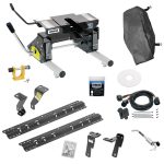 For 2006-2008 Dodge Ram 1500 Custom Industry Standard Above Bed Rail Kit + 16K Fifth Wheel + Round Tube Slider + In-Bed Wiring + King Pin Lock + Base Rail Lock + 10" Lube Plate + Fifth Wheel Cover + Lube (For 6-1/2' or Shorter Bed, Mega Cab, w/o Fact