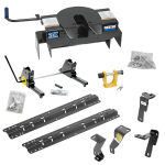 For 2010-2012 Dodge Ram 2500 Custom Industry Standard Above Bed Rail Kit + 20K Fifth Wheel + Square Slider + King Pin Lock (For 6-1/2' or Shorter Bed, Except w/Gas Engines w/Overload Springs, w/o Factory Puck System Models) By Reese