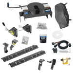 For 2010-2012 Dodge Ram 2500 Custom Industry Standard Above Bed Rail Kit + 20K Fifth Wheel + Round Tube Slider + In-Bed Wiring + King Pin Lock + Base Rail Lock + 10" Lube Plate + Fifth Wheel Cover + Lube (For 6-1/2' or Shorter Bed, Except w/Gas Engin