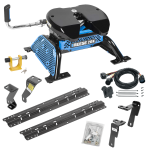 For 2006-2008 Dodge Ram 1500 Custom Industry Standard Above Bed Rail Kit + Reese M5 20K Fifth Wheel + In-Bed Wiring + King Pin Lock (For 5'8 or Shorter Bed (Sidewinder Required), Mega Cab, w/o Factory Puck System Models) By Reese