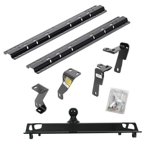 For 2003-2009 Dodge Ram 3500 Custom Industry Standard Above Bed Rail Kit + 25K Pro Series Gooseneck Hitch (For 5'8 or Shorter Bed (Sidewinder Required), w/o Factory Puck System Models) By Reese