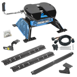 For 2019-2024 RAM 1500 Classic Custom Industry Standard Above Bed Rail Kit + Reese M5 20K Fifth Wheel + In-Bed Wiring (For 5'8 or Shorter Bed (Sidewinder Required), w/o Factory Puck System Models) By Reese