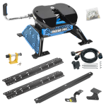 For 2019-2024 RAM 1500 Classic Custom Industry Standard Above Bed Rail Kit + Reese M5 20K Fifth Wheel + In-Bed Wiring + King Pin Lock (For 5'8 or Shorter Bed (Sidewinder Required), w/o Factory Puck System Models) By Reese