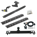 For 2019-2024 RAM 1500 Classic Custom Industry Standard Above Bed Rail Kit + 25K Pro Series Gooseneck Hitch + In-Bed Wiring (For 5'8 or Shorter Bed (Sidewinder Required), w/o Factory Puck System Models) By Reese