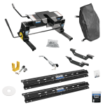 For 2011-2019 GMC Sierra 2500 HD Custom Outboard Above Bed Rail Kit + 16K Fifth Wheel + Square Slider + King Pin Lock + Base Rail Lock + 10" Lube Plate + Fifth Wheel Cover + Lube (For 6-1/2' or Shorter Bed, Except w/OEM HD Towing Prep Package, w/o Fa